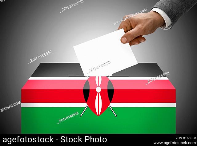 Ballot box painted into national flag colors - Kenya