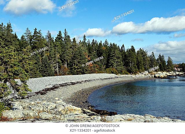 Rocky beach, Mount Desert Island, Maine, ME, USA