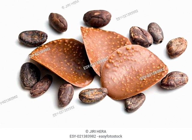 chocolate chips with cocoa beans