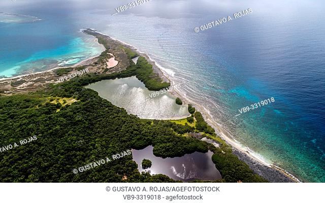 aerial view lagoonlandscape sebastopol los roques venezuela