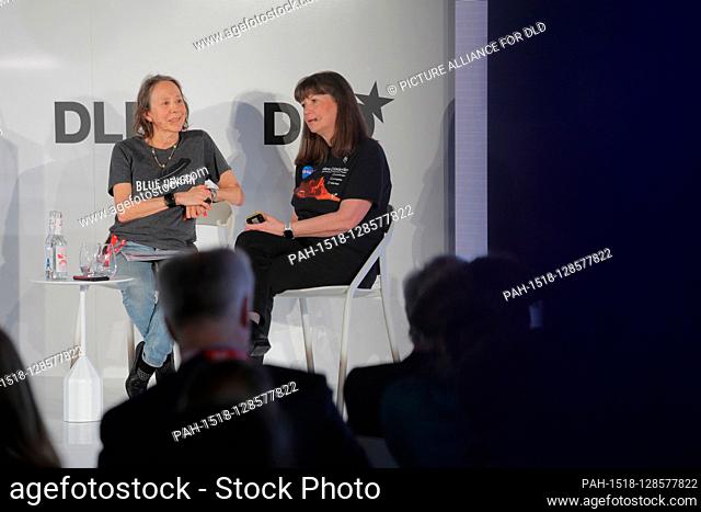 (l-r) Esther Dyson (Executive founder of Wellville) and Dr. Cady Coleman (former NASA Astronaut) at DLD Munich Conference 2020
