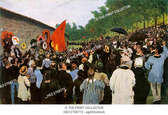 'Annual Celebration by the Wall of the Communards at the..Cemetery in Paris', 1883, (1965). Creator: Il'ya Repin