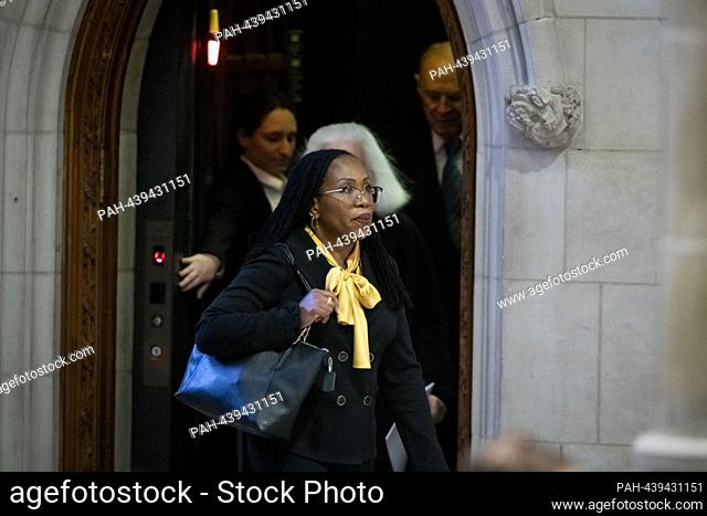 Associate Justice of the Supreme Court Ketanji Brown Jackson arrives for the funeral service for retired Associate Justice of the Supreme Court Sandra Day...