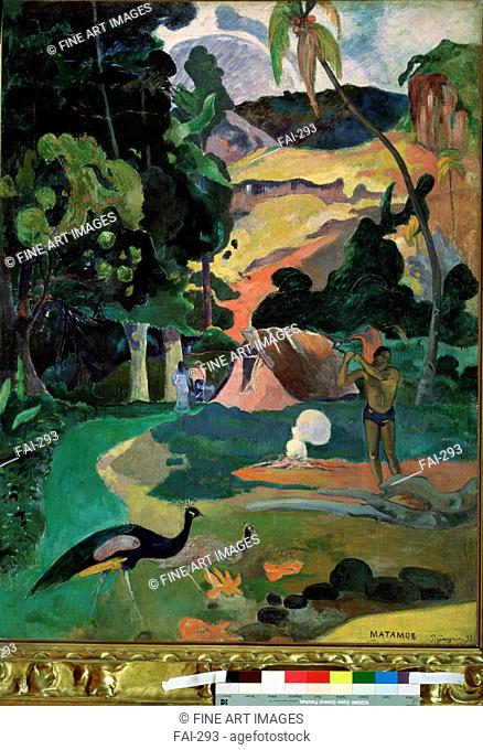 Matamoe (Death. Landscape with peacocks). Gauguin, Paul Eugéne Henri (1848-1903). Oil on canvas. Postimpressionism. 1892. State A