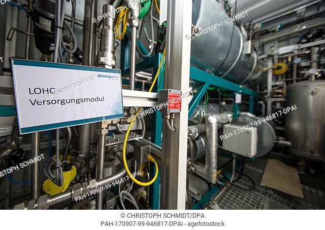 A view of the hydrogen storage facility in the Fraunhofer Institute for Industrial Engineering (IAO) in Stuttgart, Germany, 4 September 2017