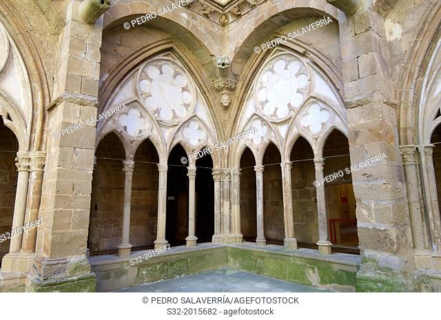 Cloister in cistercian Veruela Monastery, Saragossa, Aragon, Spain