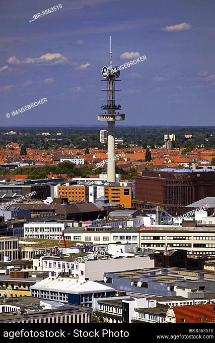 View of the VW Tower from the Town Hall Tower, Hanover, Lower Saxony, Germany, Europe