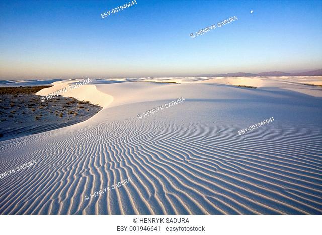 Just after sunrise in White Dunes National Monument