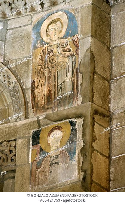 Romanesque collegiate church (XIIth century). Romanesque painting. San Martin de Elines. Valderredible. Cantabria. Spain