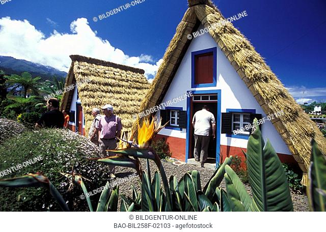 A traditional Santana house in the village Santana on the island Madeira in the Atlantic