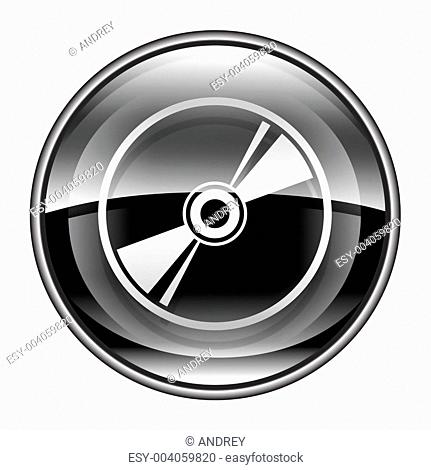 Compact Disc icon black, isolated on white background