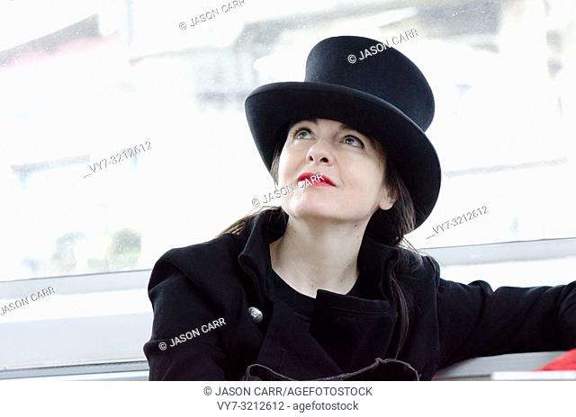 Shibuya, Tokyo / Japan - April 5 2012 : French writer AmŽlie Nothomb poses for pictures in Tokyo, Japan. She visited Tokyo to film her documentary show 'La...