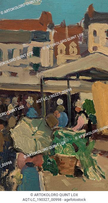James Wilson Morrice: Market Scene, James Wilson Morrice, c. 1898â€“1899, Oil on canvas (later mounted to fiberboard), Overall: 9 3/16 x 12 in. (23