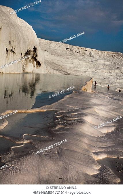 Turkey, Aegean region, Denizli province, Pamukkale (in Turkish the White Castle), the old Hierapolis, listed As World Heritage by the UNESCO