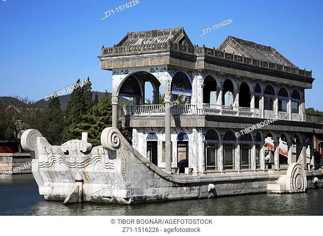 China, Beijing, Summer Palace, Kunming Lake, Marble Boat
