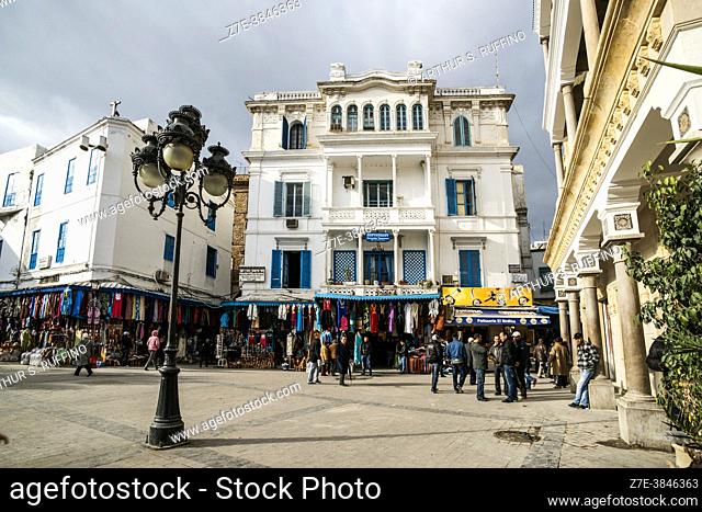 Architecture along Victoria Square. Tunis, Tunisia, Africa