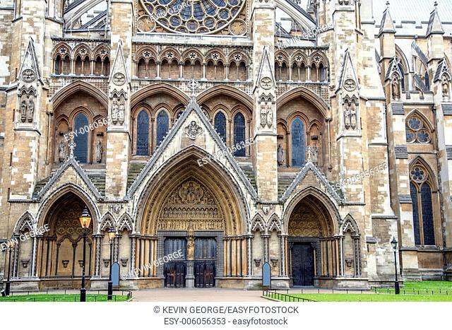 Westminster Abbey Facade, Westminster, London, England, UK