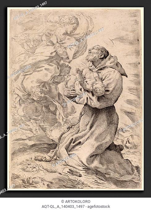 Pietro Faccini (Italian, probably c. 1562 - 1602), Saint Francis with the Christ Child, etching