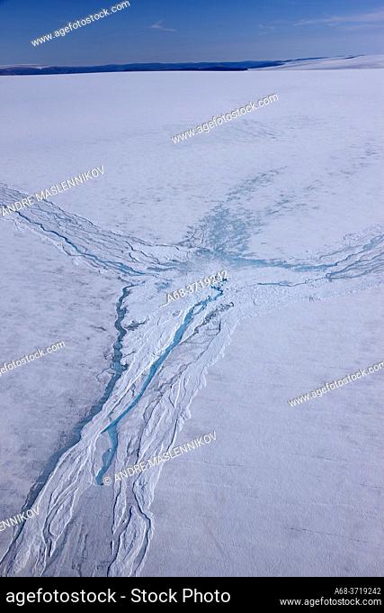Inland ice near the small village Qaanaaq, in northern Greenland. Looks like an angel or human