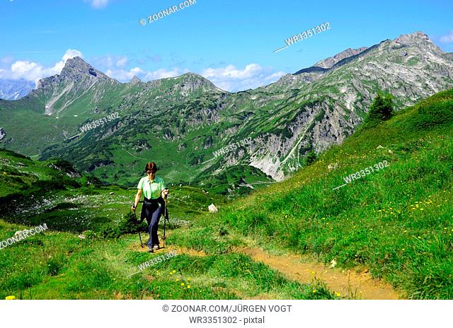 Wandern; Lechquellengebirge; Oesterreich; Austria; Hiking; Lechtal alps;