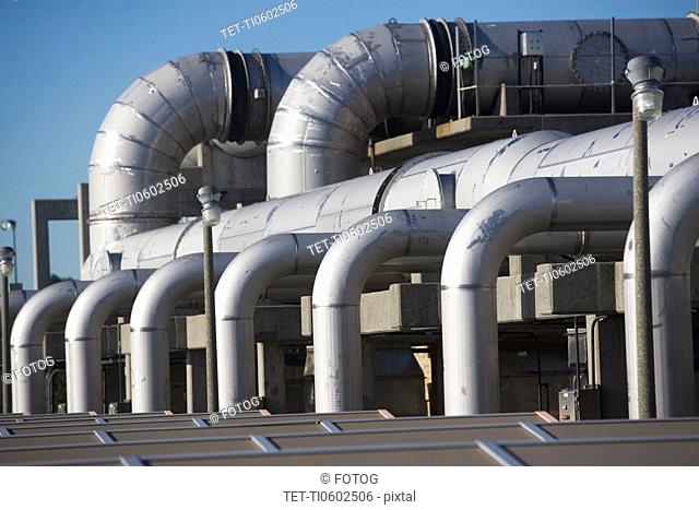Pipes of water treatment plant