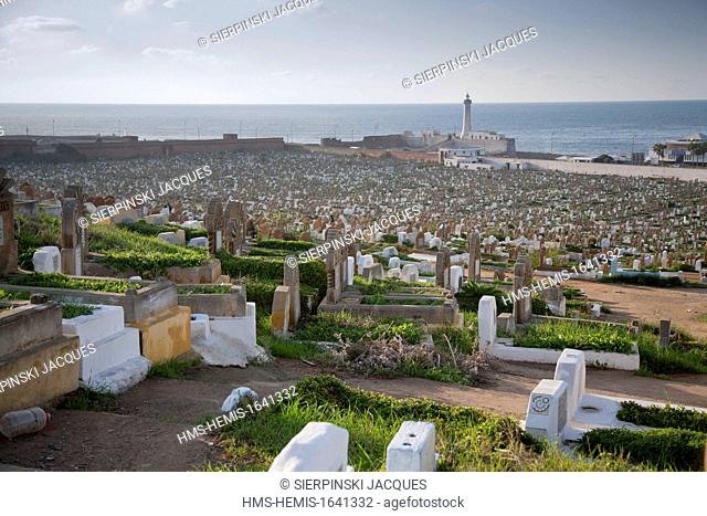 Morocco, Rabat, marine cemetery infront of the ocean