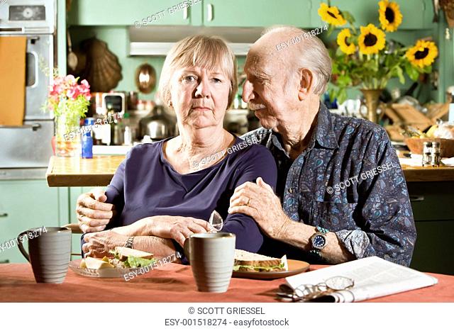 Portrait of Worried Senior Couple