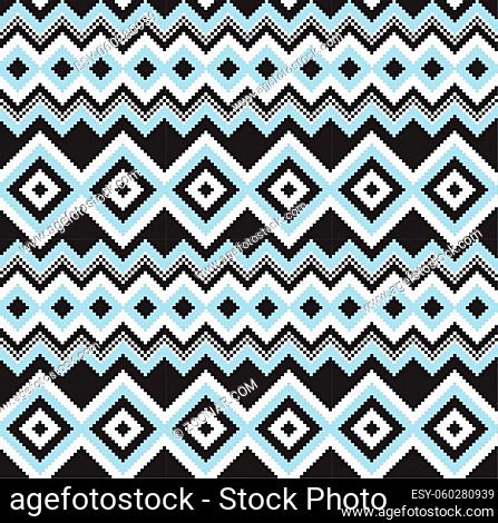 Sky Blue Christmas fair isle pattern background for fashion textiles, knitwear and graphics
