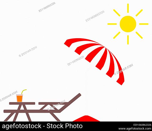 Sonnenschirm, Liege, Tisch und Sonne - Sunshade, table, sun lounge and sun
