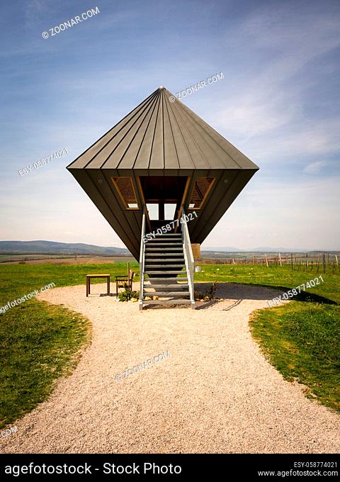 Observation tower oktaeder at sigless Burgenland Austria