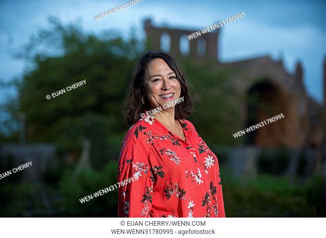 Arabella Weir sits for portraits as she attends the ""Borders Book Festival"" in Melrose. Featuring: Arabella Weir Where: Melrose