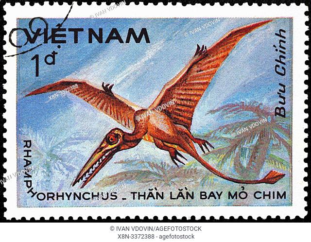 Rhamphorhynchus, prehistoric fauna, postage stamp, Vietnam, 1984