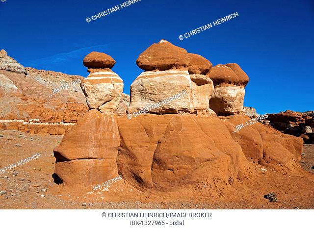 Different coloured sandstone formations, Little Egypt Geologic Site, Utah, USA