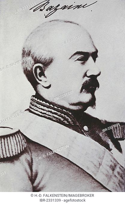 Historical photography, portrait of François-Achille Bazaine, 1811-1888, marshal in the Franco-Prussian War or Franco-German War, 1870-71