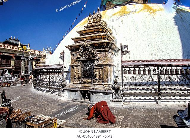 nepal, katmandu. swayambhunath stupa