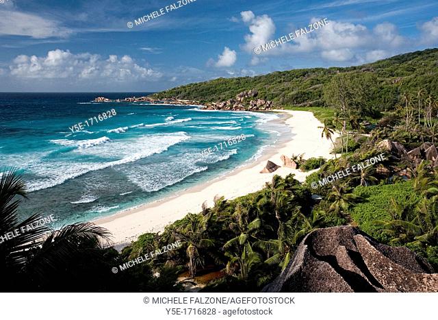 The idyllic beach of Grande Anse - La Digue Island - Seychelles