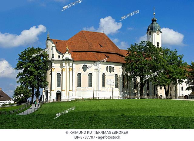 Wieskirche pilgrimage church, Steingaden, Pfaffenwinkel, Upper Bavaria, Bavaria, Germany