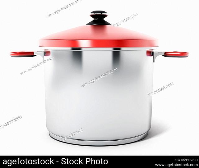 Cooking pot isolated on white background. 3D illustration