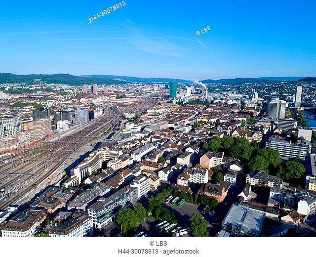 Aerial view Zurich Kreis 5 &amp; SBB Bahnhof