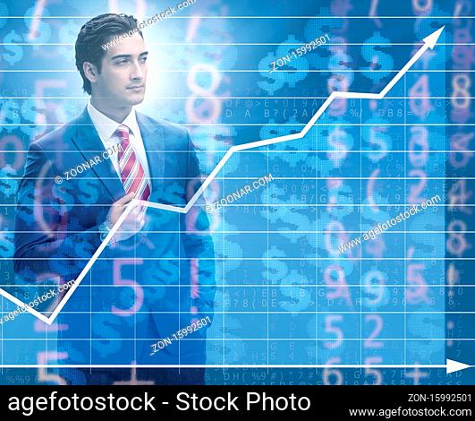 The businessman in trading and finance concept