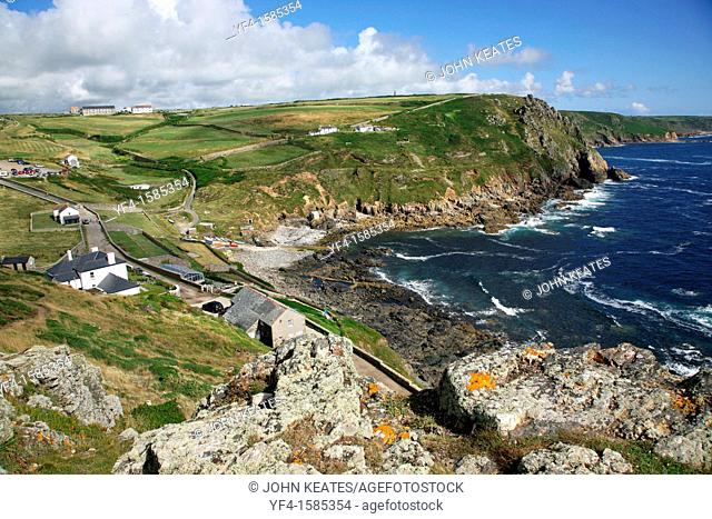 The Sea and headland at Cape Cornwall, Near to Lands End, Cornwall, South West England, UK