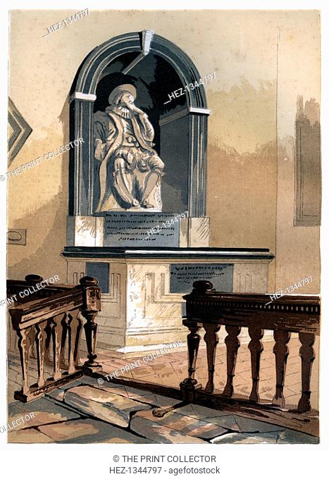 Monument to Francis Bacon, in St Michael's Church near St Albans, Hertfordshire, c1850. English philosopher, statesman and essayist Bacon (1561-1626) became...