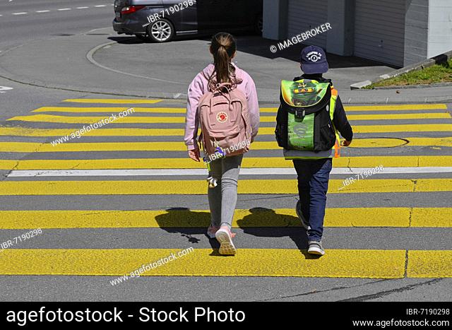 School children Pedestrian lane (MR available)