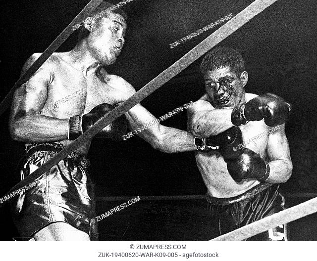 June 20, 1940 - New York, NY, U.S. - Boxer JOE LOUIS takes on ARTURO GODOY for the second time in four months. The Chilean frustrated Louis in their first...