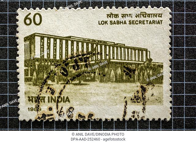 Lok sabha secretariat, postage stamps, india, asia
