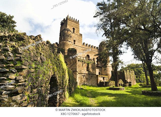 Fasil Ghebbi, fortress like royal enclosure, Gonder, Ethiopia  Emperor Fasiladas Palace, exterior  The fortress – palace royal enclosure of Fasil Ghebbi is...