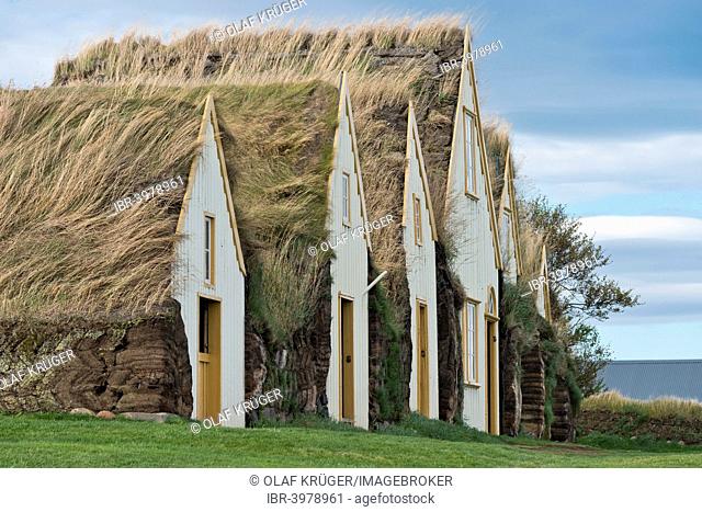 Sod houses, turf buildings, Glaumbaer or Glaumbær Museum, Northwestern Region, Iceland