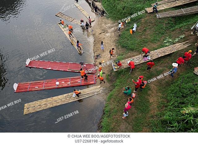 Rafting Safari Competition in action along Padawan River, Sarawak, Malaysia
