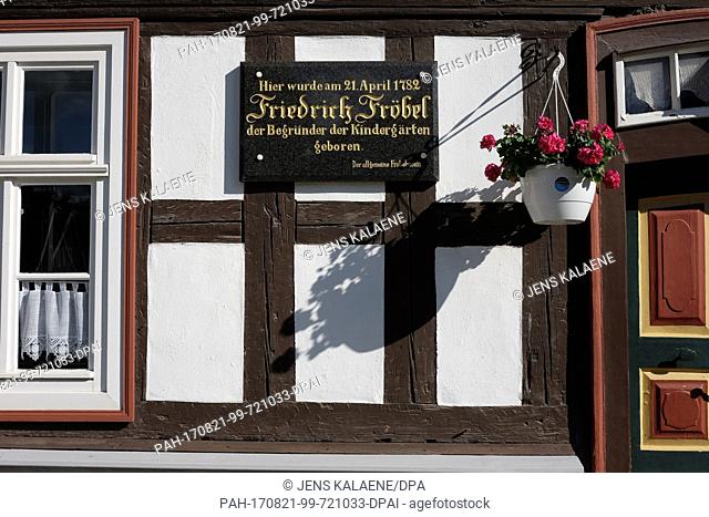 Friedrich Froebel's birth house in Oberweissbach, Germany, 19 August 2017. The house is now a museum. The pedagogue and humanist Friedrich Froebel is the...