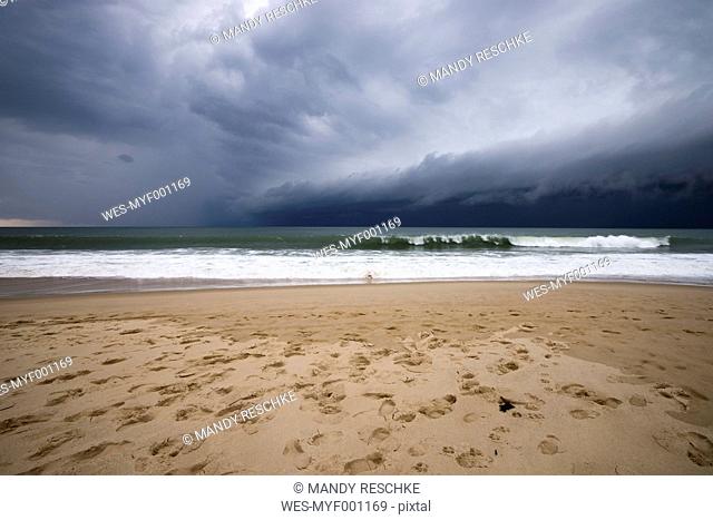 France, Lacanau Ocean, thunderclouds